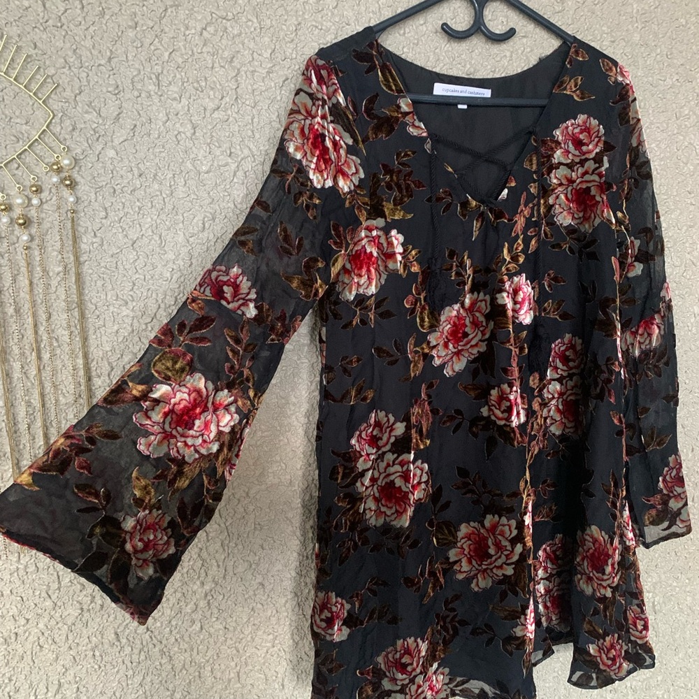 Velvet Mini with Lace Up Detail
